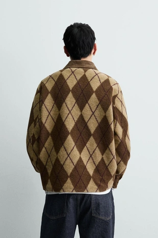 Поло жаккардовое с ромбами- Заказать в России