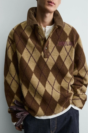 Поло жаккардовое с ромбами- Заказать в России