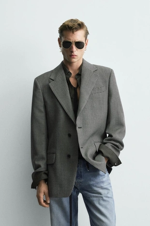 Блейзер из 100% шерсти с узором «гусиная лапка» — LIMITED EDITION- Заказать в России