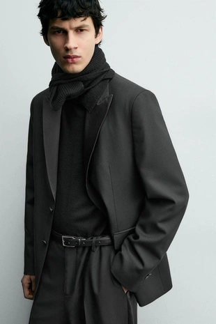 Костюмный блейзер-смокинг из шерсти- Заказать в России