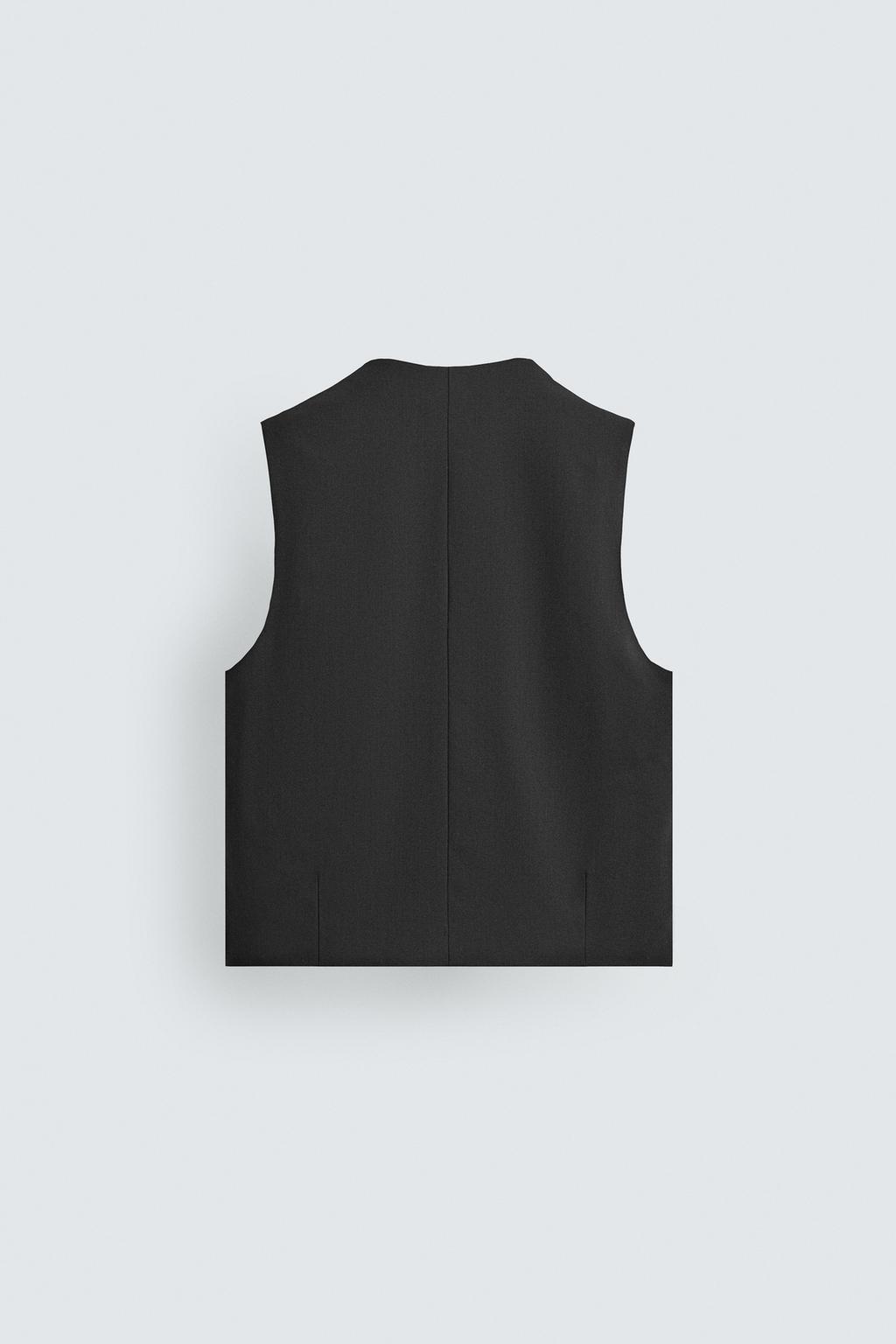 ЖИЛЕТ ИЗ РЕЛЬЕФНОЙ ТКАНИ С ШЕРСТЬЮ