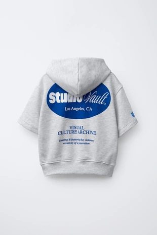 Купить Zara Толстовка с короткими рукавами и рельефом