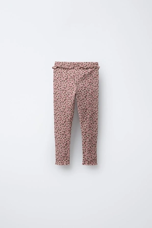 Легинсы в рубчик с принтом- Заказать в России