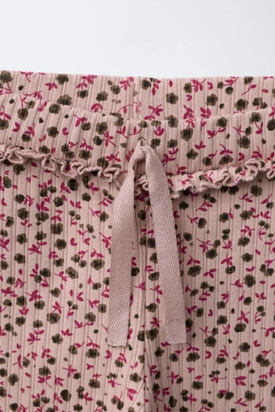 Легинсы в рубчик с принтом- Заказать в России