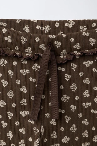 Легинсы в рубчик с принтом- Заказать в России