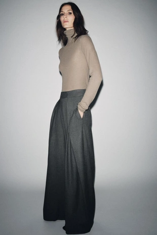 Брюки WIDE LEG в полоску с защипами — ZW COLLECTION- Заказать в России