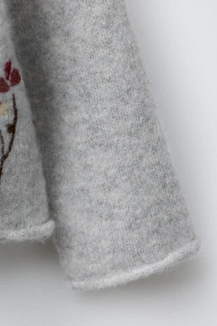 Кардиган с вышитыми цветами- Заказать в России