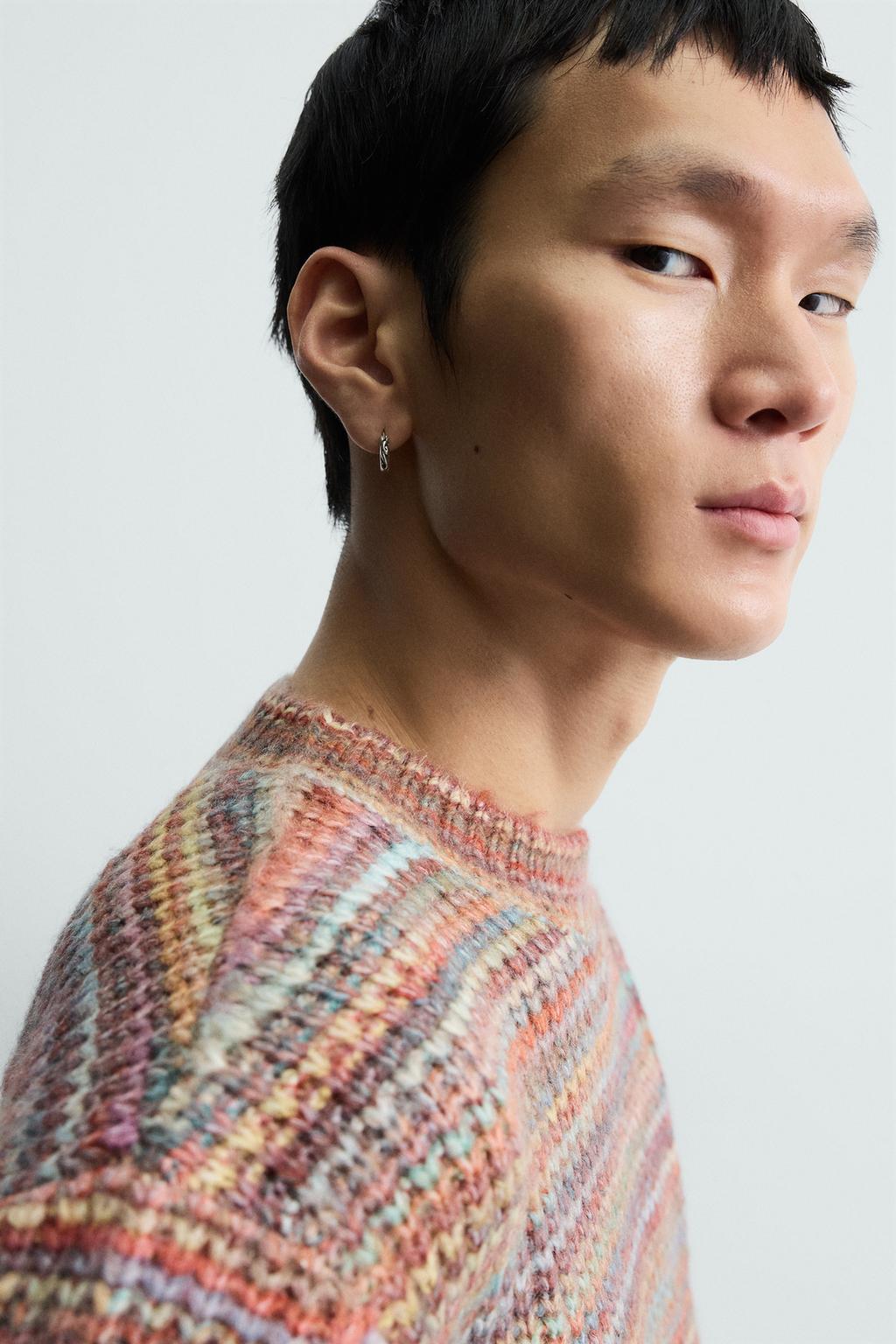 СВИТЕР В ПОЛОСКУ С РЕЛЬЕФНЫМ УЗОРОМ