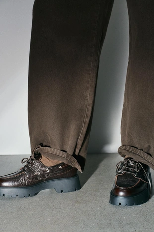 Кожаные лоферы на платформе- Заказать в России