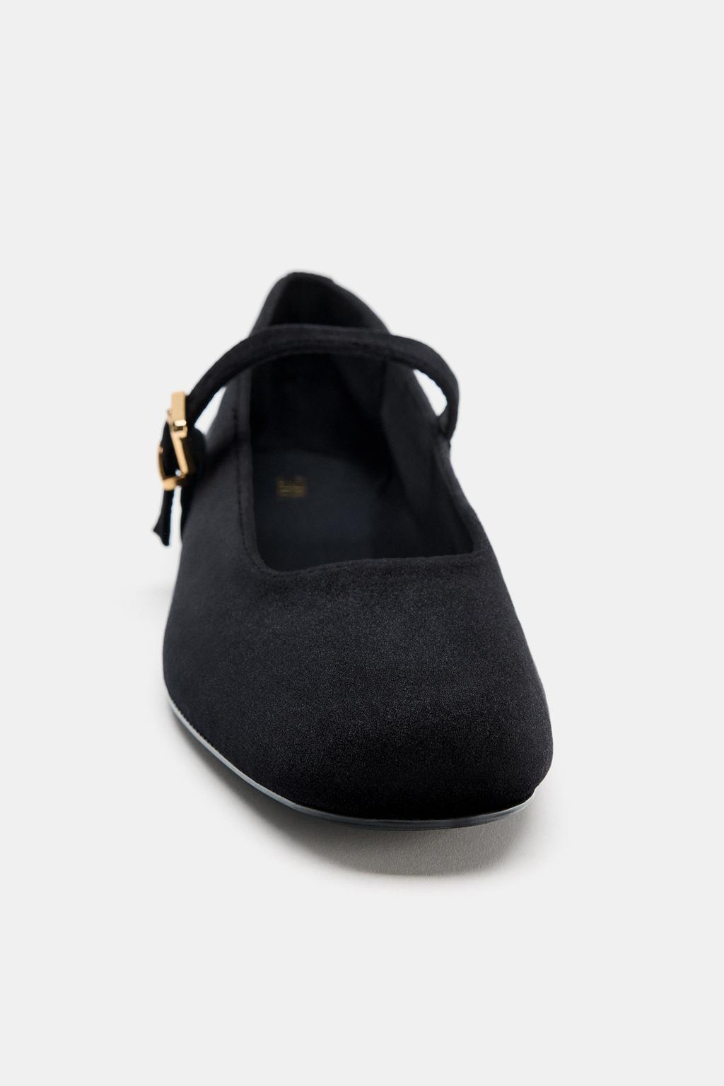 БАЛЕТКИ С ПРЯЖКОЙ ИЗ БАРХАТА