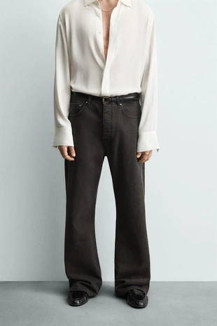 Джинсы FLARED с вощеным покрытием- Заказать в России