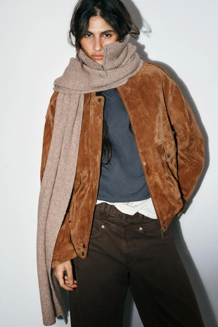 Купить Zara Трикотажный шарф с воротником-стойкой