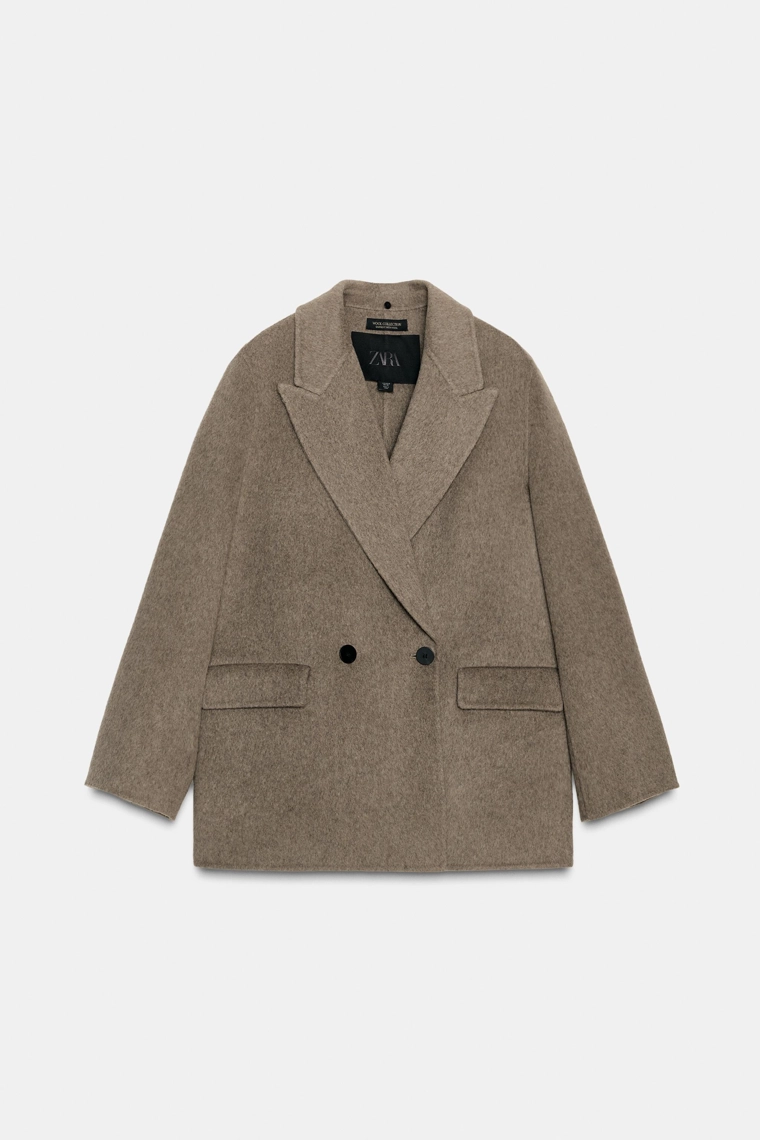 Шерстяная куртка с ворсовым воротником коллекция zw