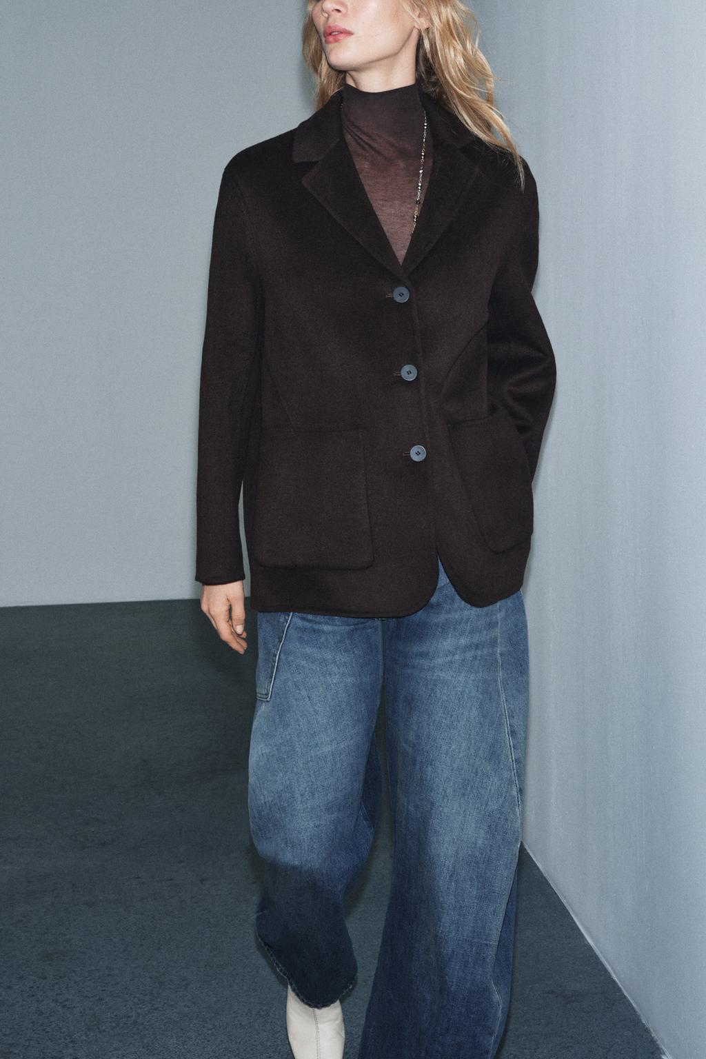 МИНИМАЛИСТИЧНЫЙ БЛЕЙЗЕР ИЗ СМЕСОВОЙ ШЕРСТИ — ZW COLLECTION