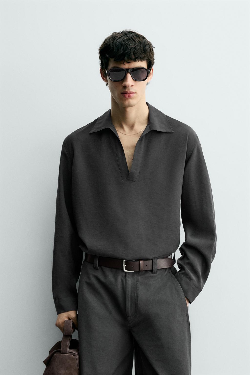 ПОЛО ИЗ СТРУЯЩЕЙСЯ ТКАНИ