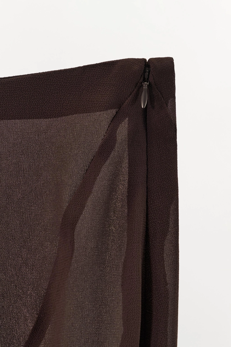 Асимметричная юбка из георгетты с кружевом