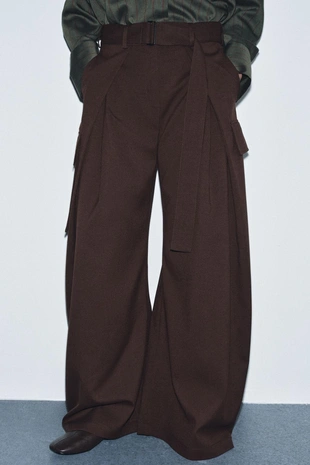 Купить Zara Брюки карго с защипами — ZW COLLECTION