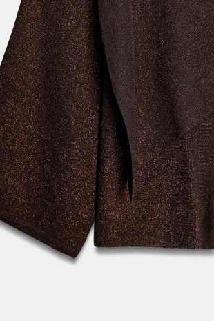 Трикотажный свитер-накидка с блестящей нитью- Заказать в России