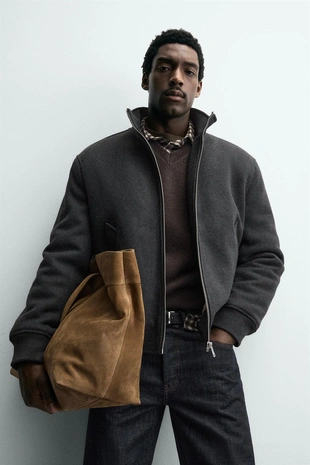 Комбинированный бомбер- Заказать в России