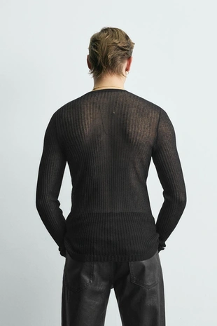 Полупрозрачный свитер SLIM FIT- Заказать в России