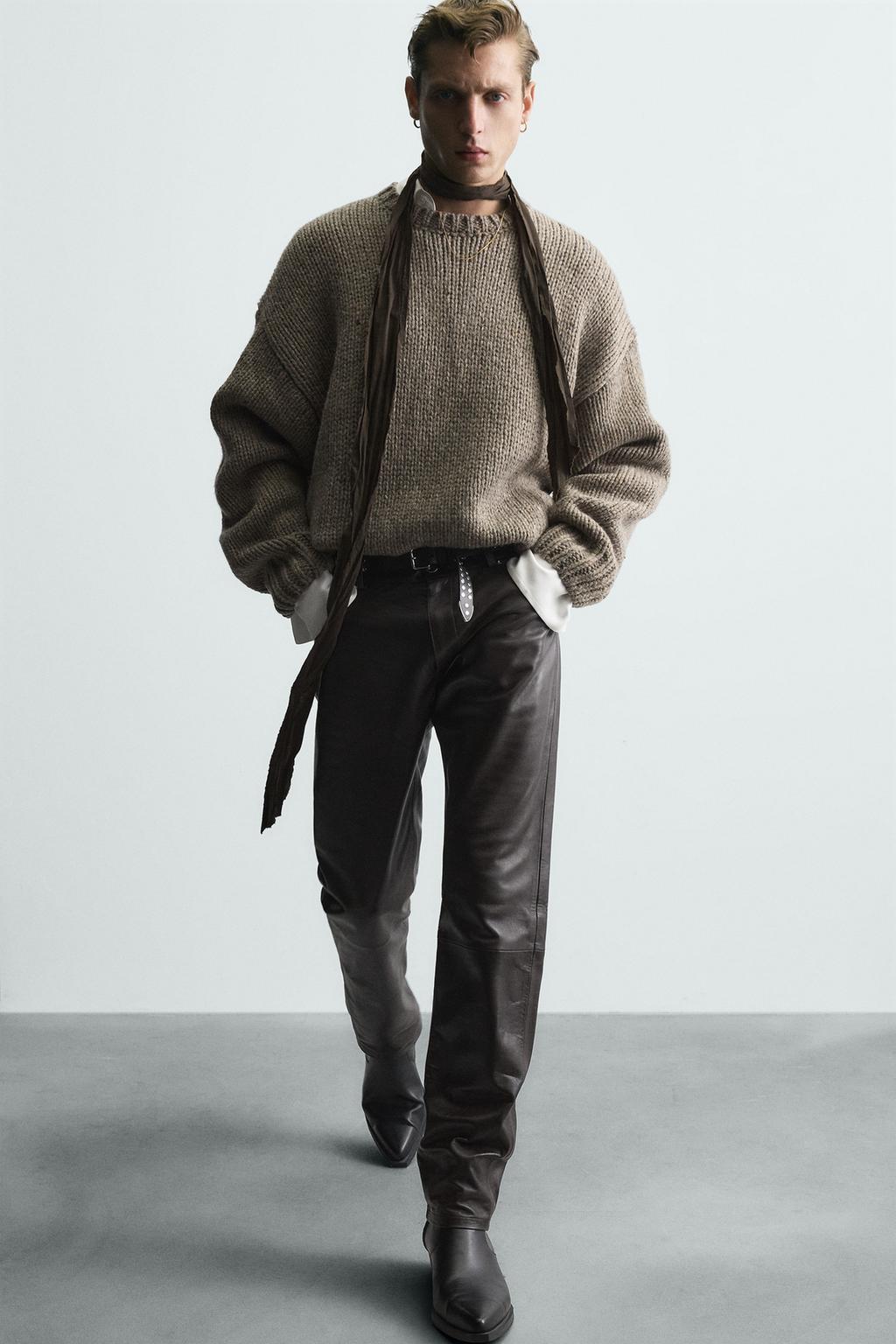 СВИТЕР ИЗ РЕЛЬЕФНОЙ ТКАНИ С ШЕРСТЬЮ