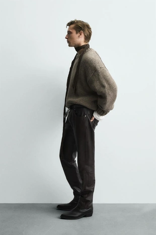 Свитер из рельефной ткани с шерстью- Заказать в России