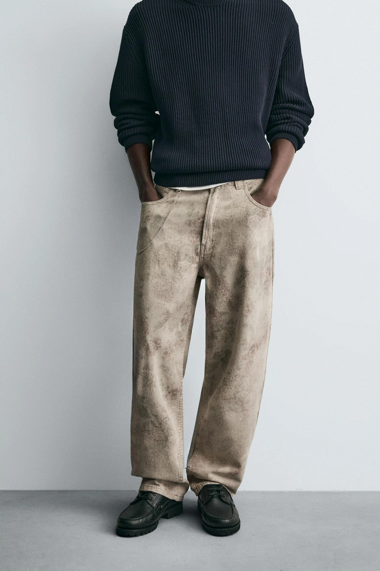 Абстрактные принтованные брюки свободного кроя