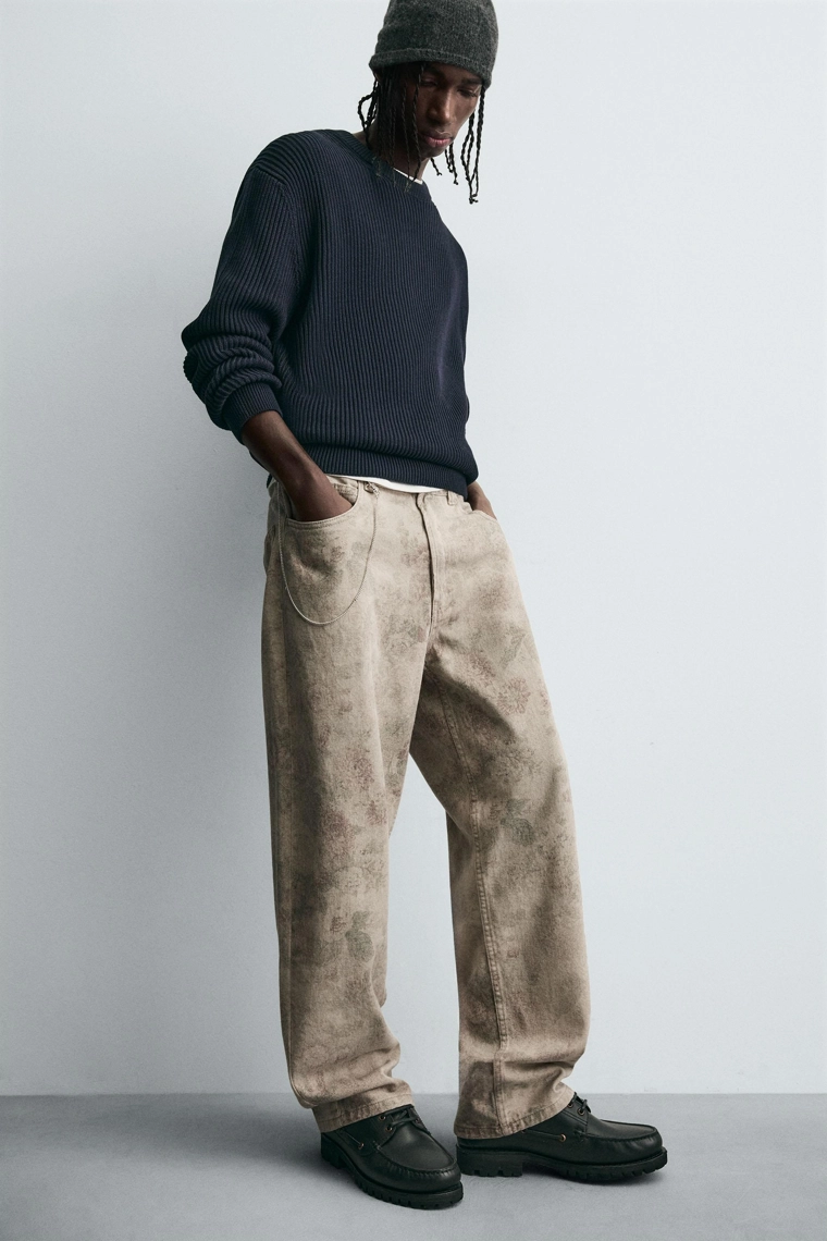 Абстрактные принтованные брюки свободного кроя