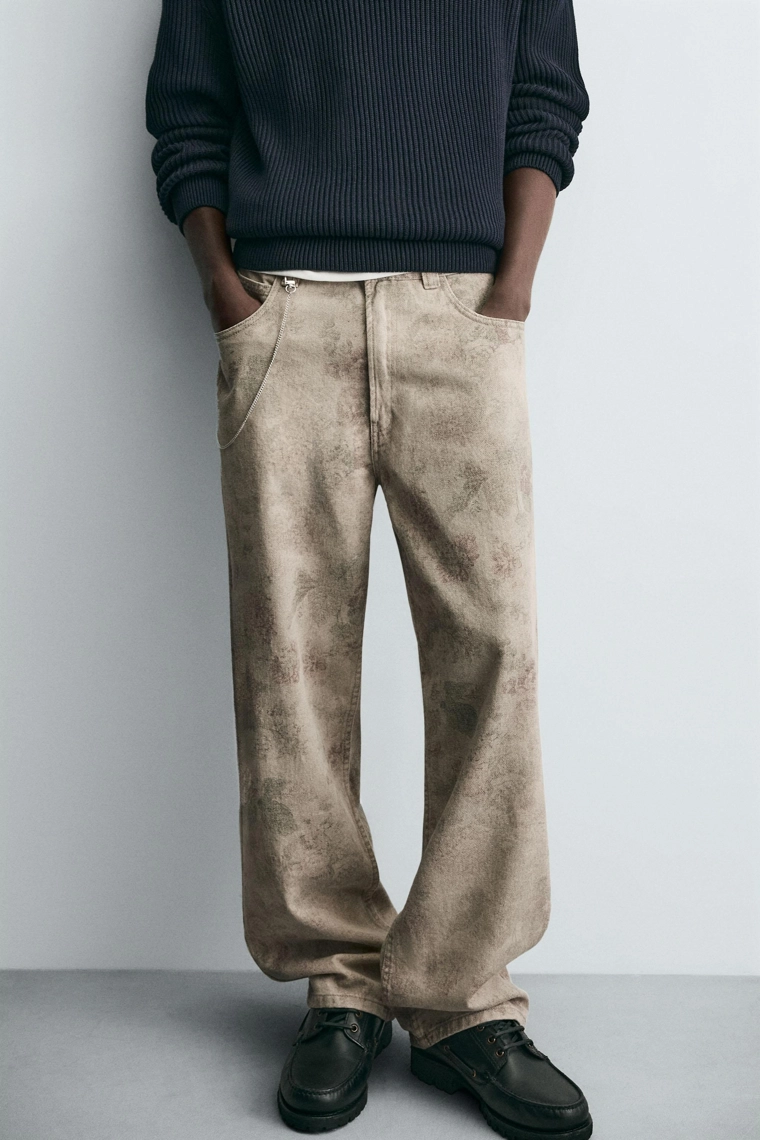 Абстрактные принтованные брюки свободного кроя