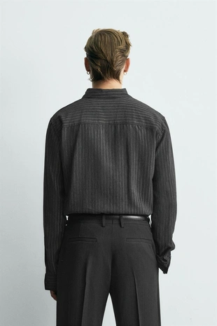 Рубашка струящегося покроя в полоску с блеском LIMITED EDITION- Заказать в России