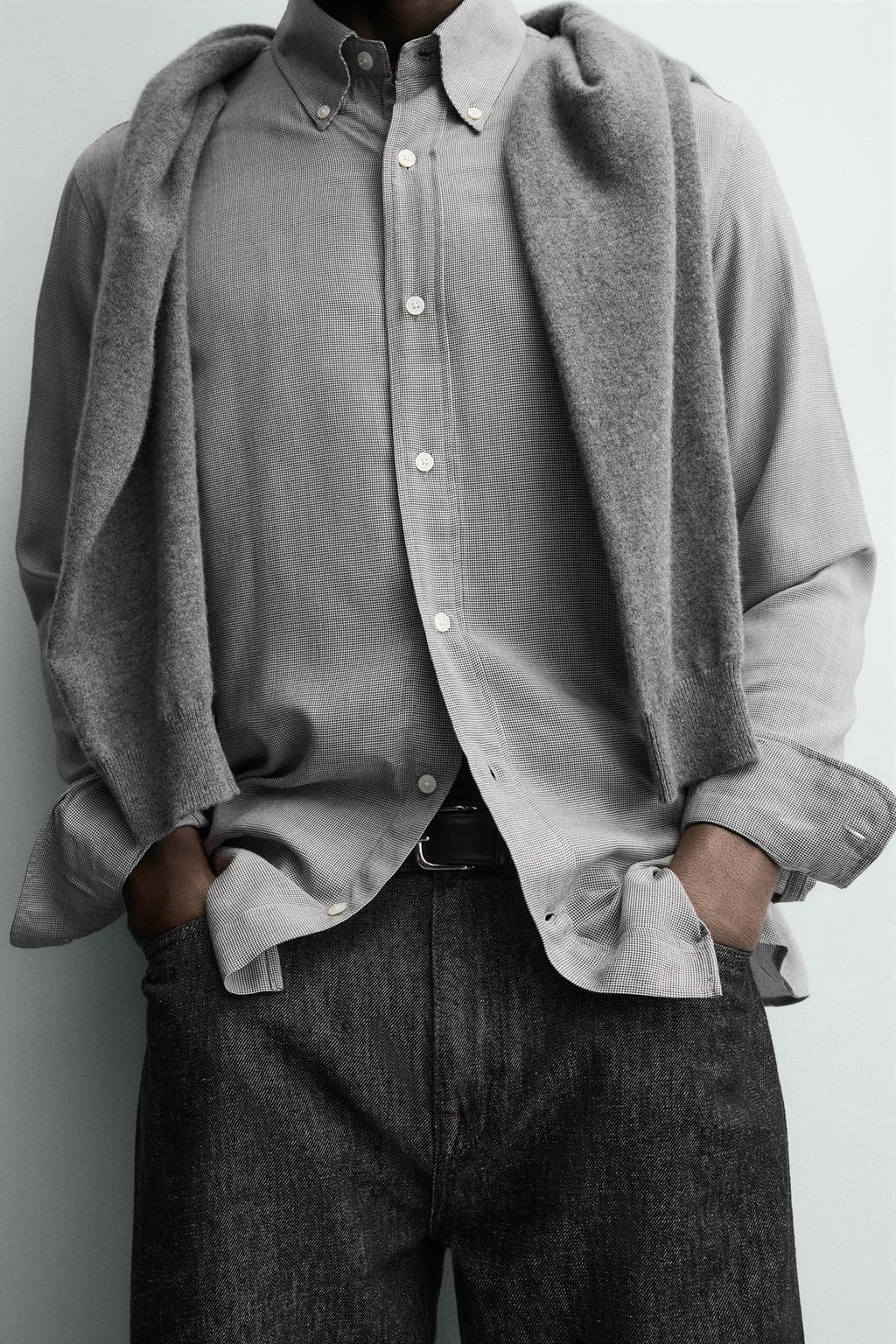 РУБАШКА ИЗ ВИСКОЗЫ И ШЕРСТИ В КЛЕТКУ