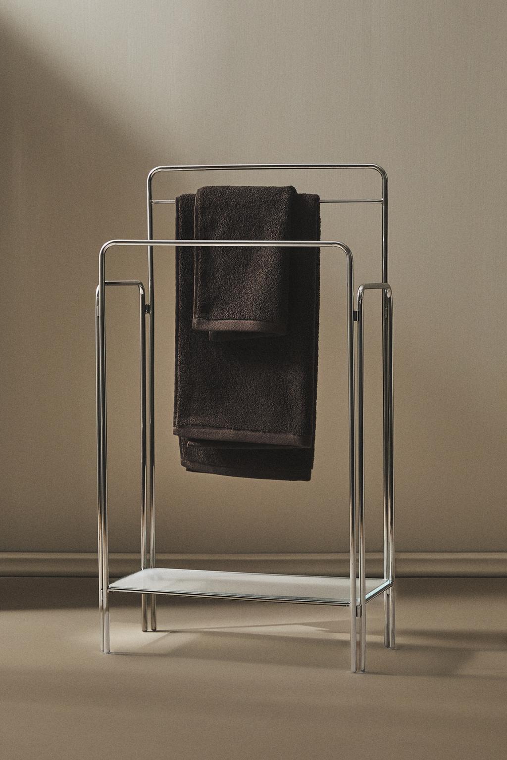 Полка для полотенец из нержавеющей стали с стеклянной полкой