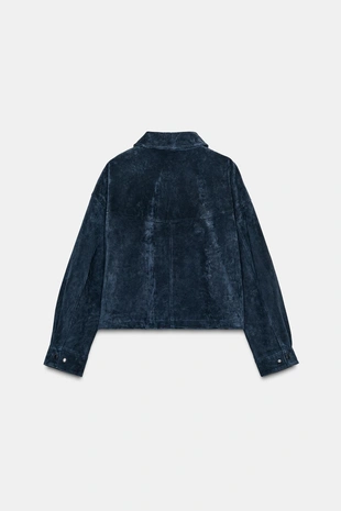 Купить Zara Бомбер из 100% кожи