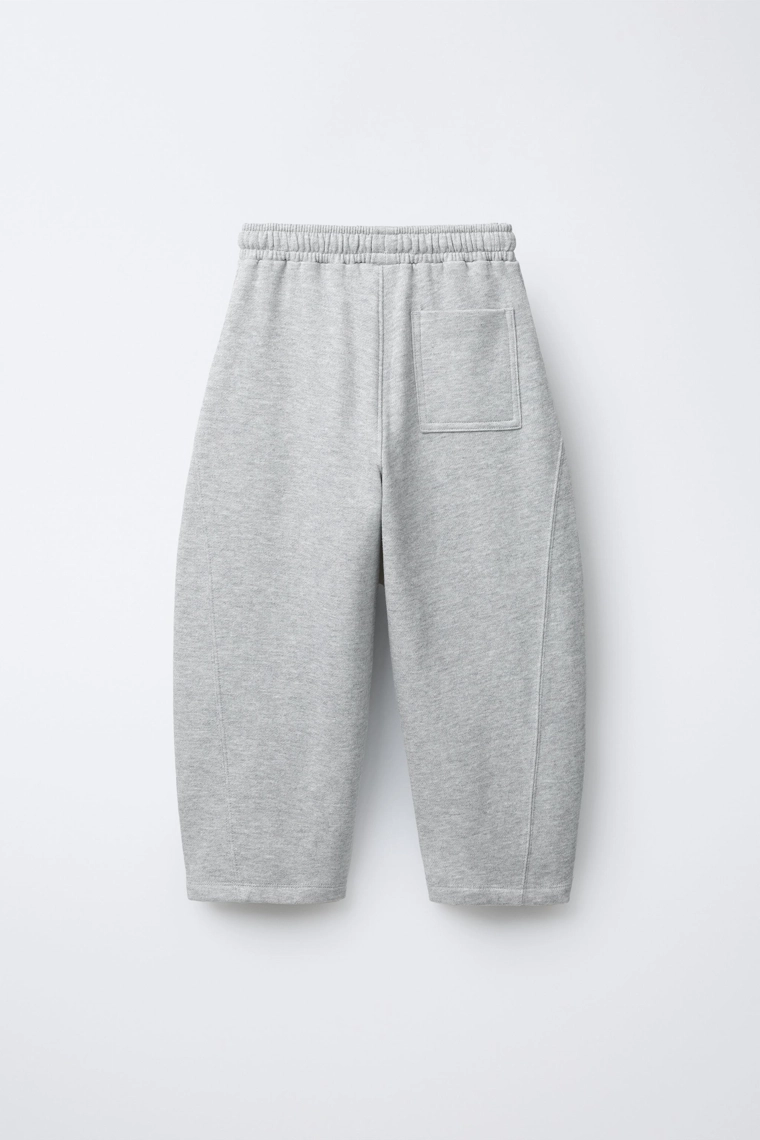 Плюшевые брюки баррель с ярлыком