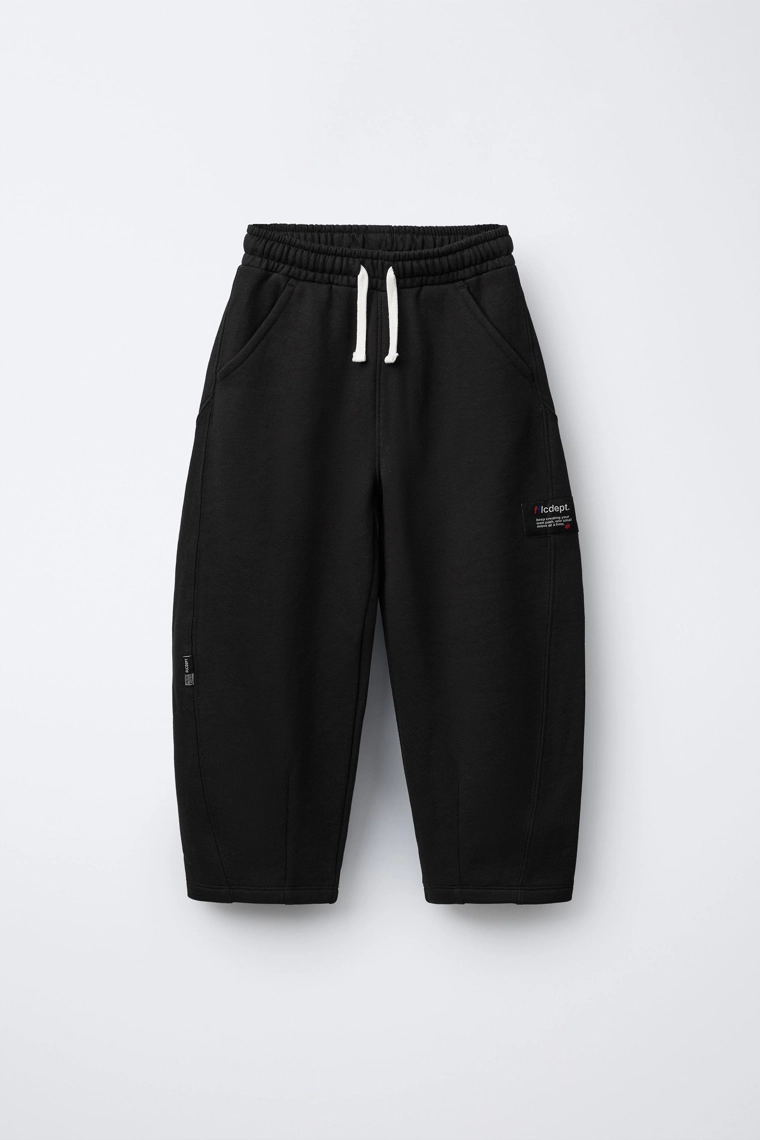 Плюшевые брюки баррель с ярлыком