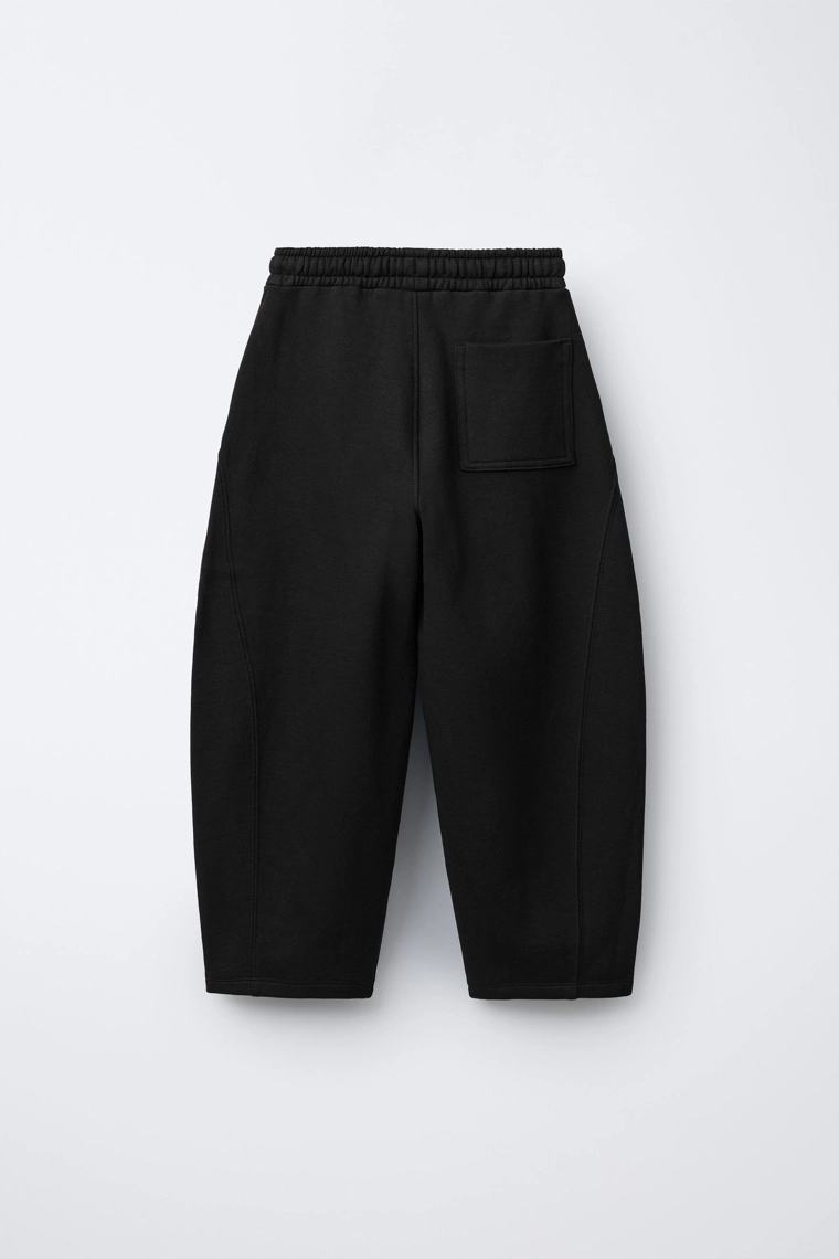 Плюшевые брюки баррель с ярлыком