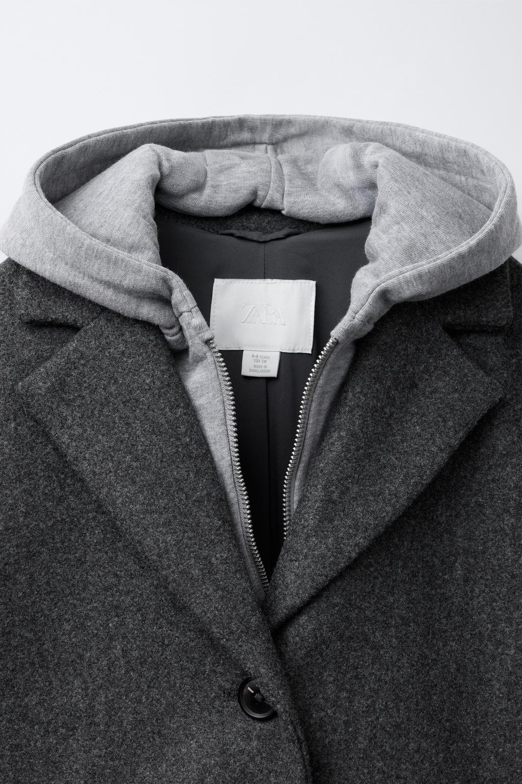 ДЛИННОЕ ПАЛЬТО СО СЪЕМНЫМ КАПЮШОНОМ