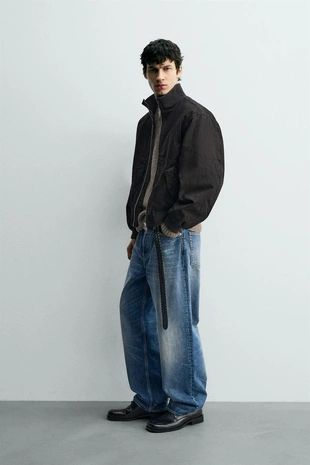 Бомбер из мятой ткани- Заказать в России