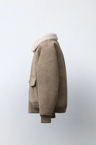 Двусторонний бомбер из искусственной овчины- Заказать в России