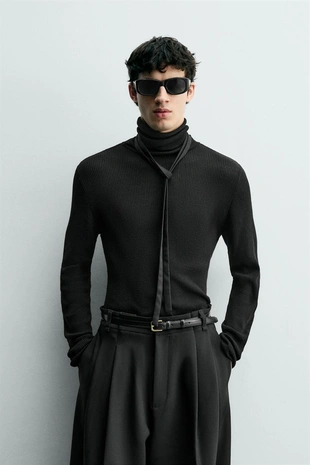 Легкий свитер в рубчик- Заказать в России