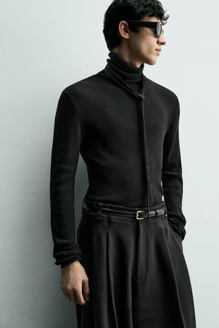 Легкий свитер в рубчик- Заказать в России