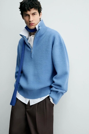 Джемпер свободного кроя с текстурой- Заказать в России