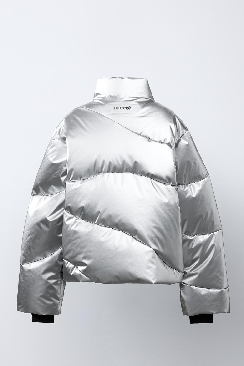 Пуховик с металлическим блеском, водоотталкивающий и ветрозащитный, коллекция лыжной экипировки с системой recco®