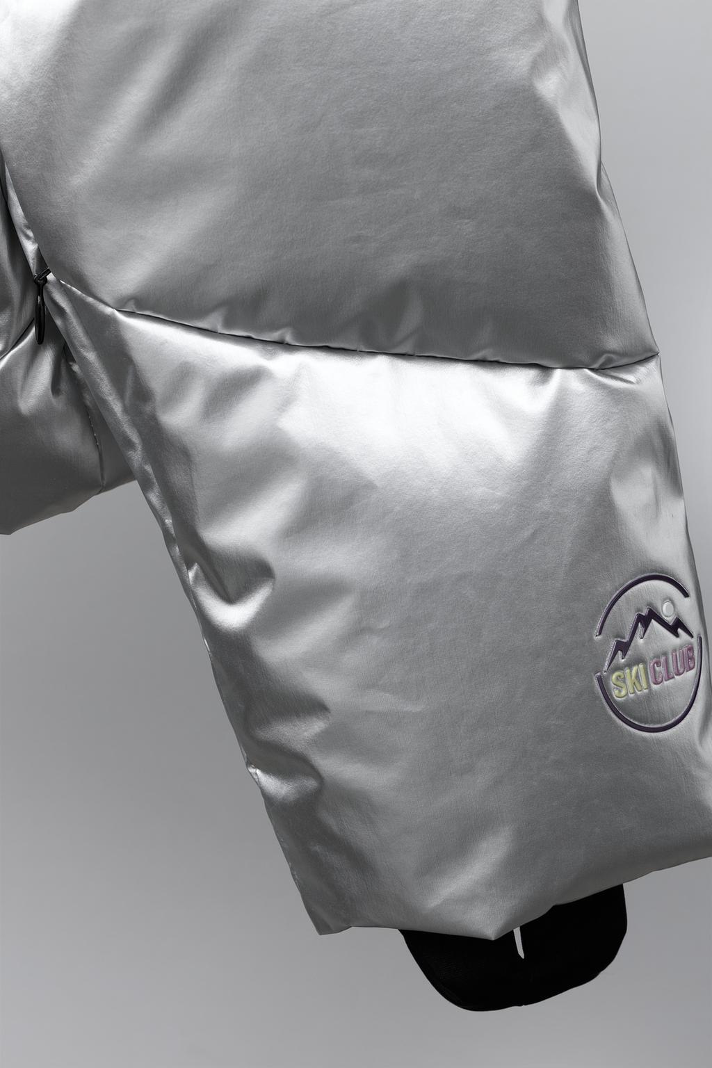 Пуховик с металлическим блеском, водоотталкивающий и ветрозащитный, коллекция лыжной экипировки с системой recco®