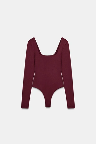 Боди из полиамида с квадратным вырезом- Заказать в России