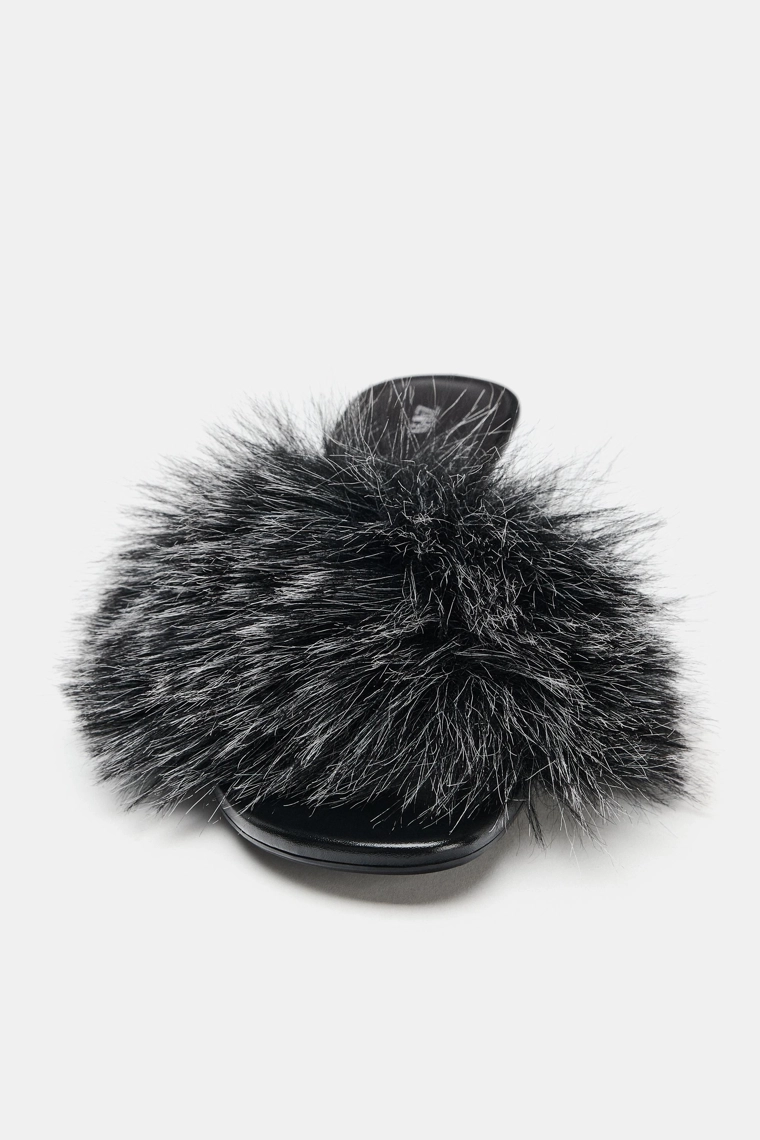 Сабо из искусственного меха zara