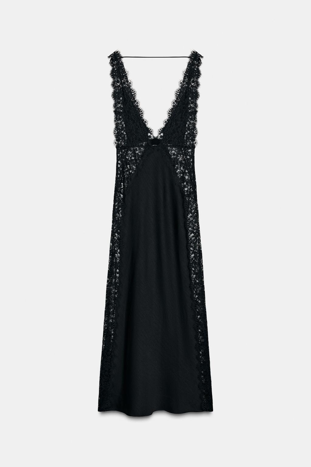 АТЛАСНОЕ ПЛАТЬЕ С КРУЖЕВОМ — ZW COLLECTION LIMITED EDITION