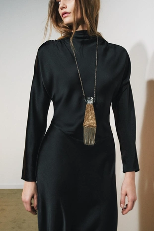 Купить Zara Атласное платье со сборками