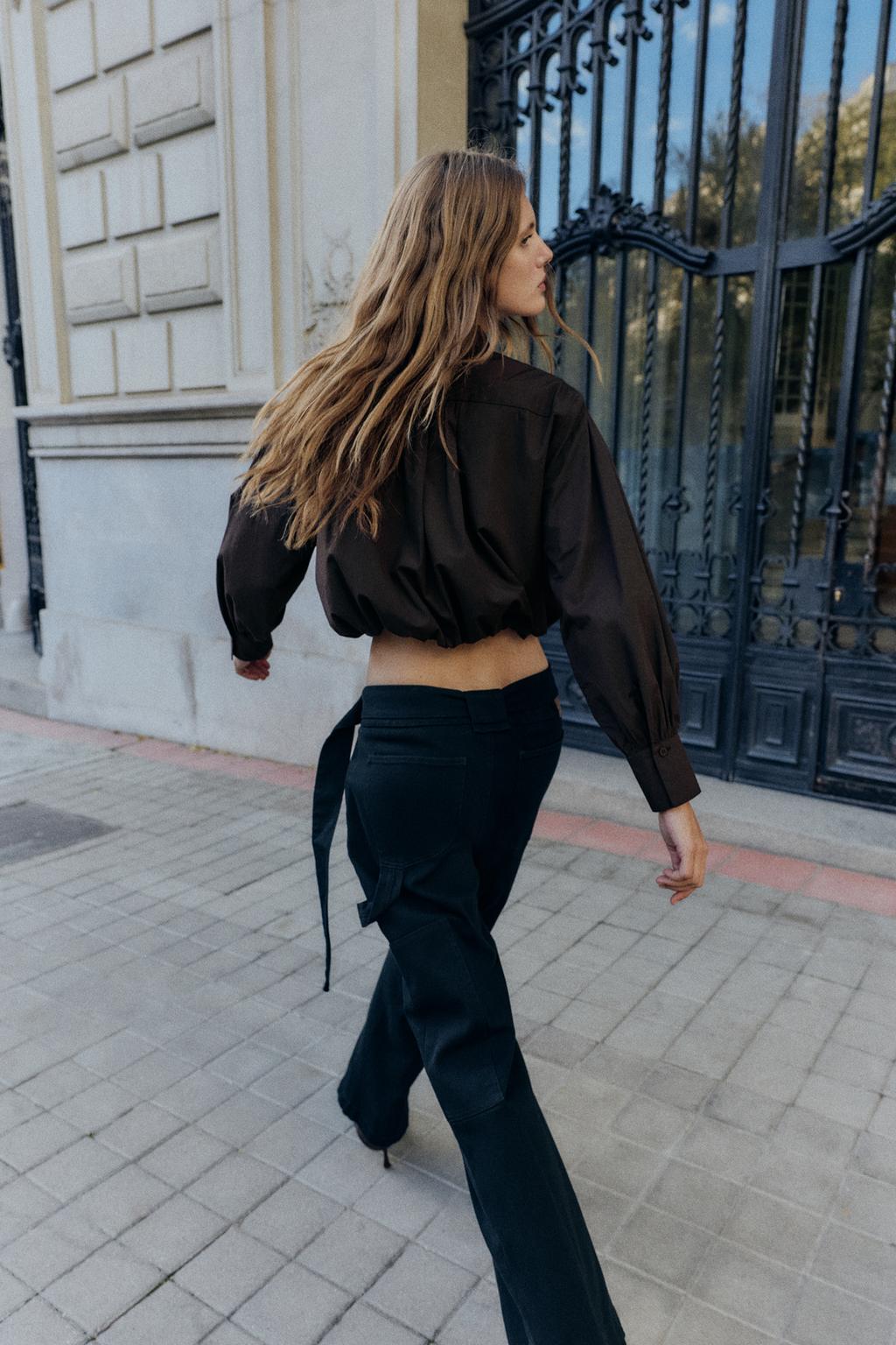 КОРОТКАЯ РУБАШКА-ШАР ИЗ ПОПЛИНА