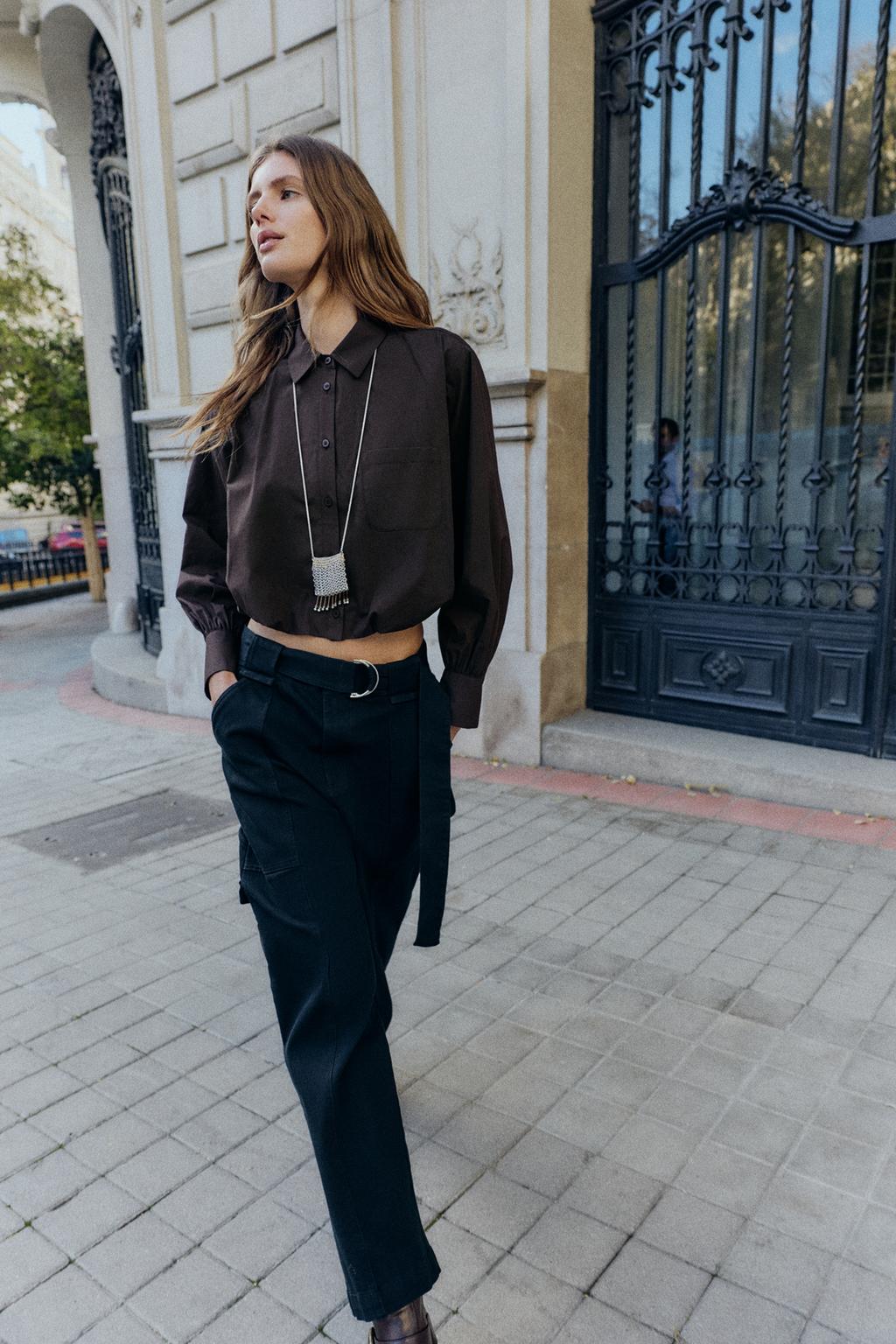 КОРОТКАЯ РУБАШКА-ШАР ИЗ ПОПЛИНА